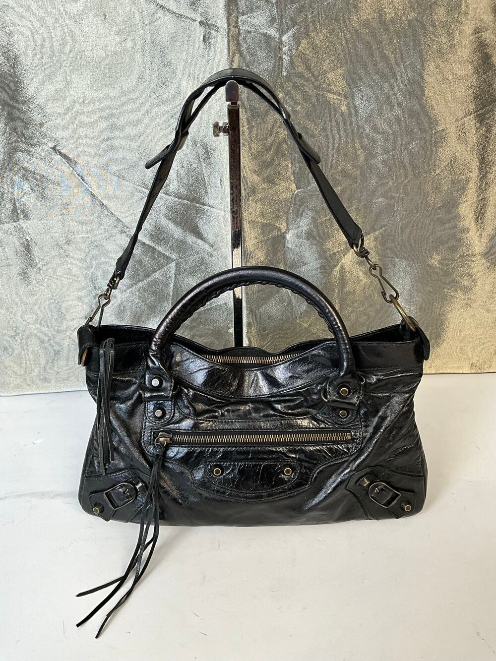Balenciaga Le City Leather Motorcycle Bag
